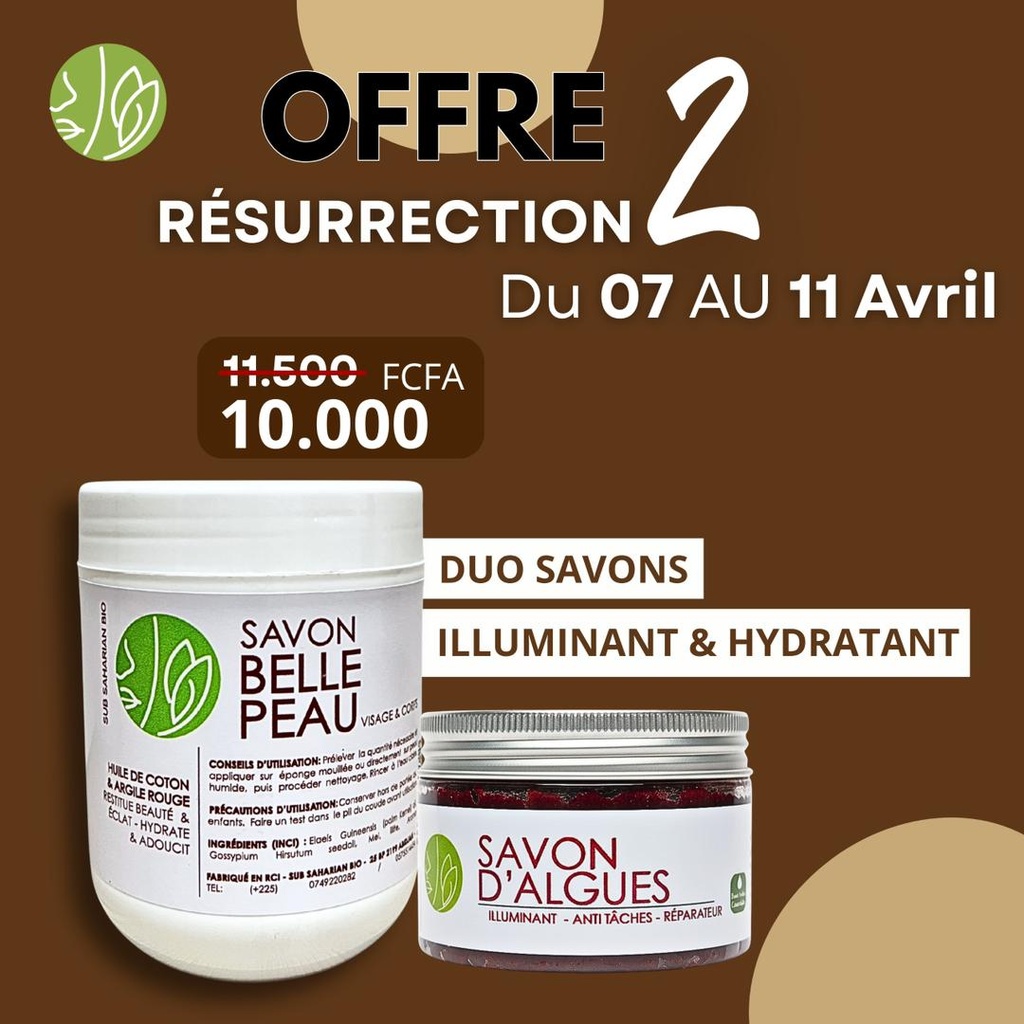 DUO SAVONS ILLUMINANT & HYDRATTANT